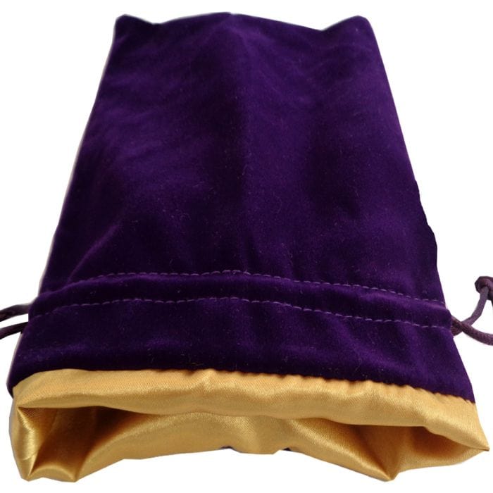 FanRoll by MDG Dice Bag: 4x6: Purple Velvet with Gold Satin Lining - Lost City Toys