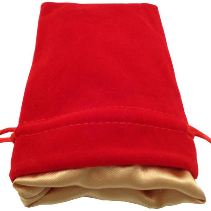 FanRoll by MDG Dice Bag: 4x6: Red Velvet with Gold Satin Lining - Lost City Toys