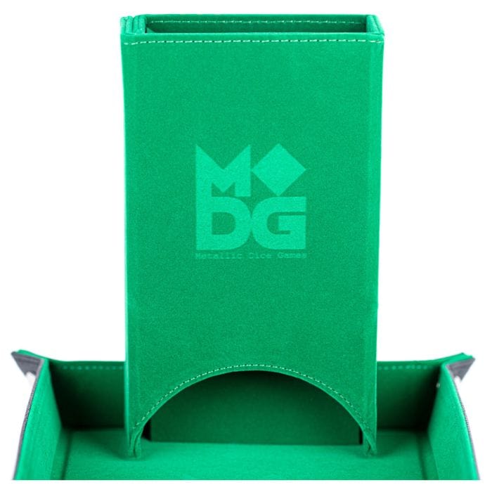 FanRoll by MDG Dice Tower: Fold Up Velvet Green - Lost City Toys