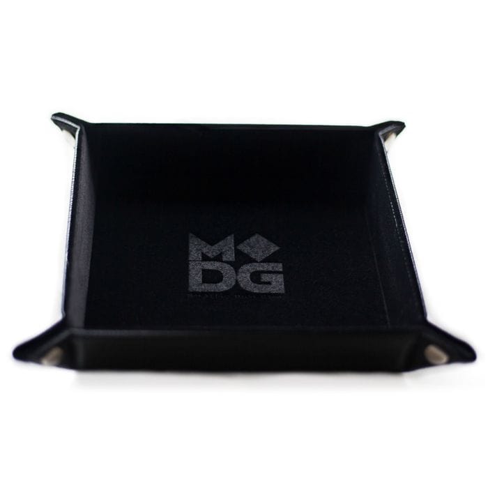 """FanRoll by MDG Velvet Folding Dice Tray with Leather Backing: 10""""x10"""" Black""" - Lost City Toys