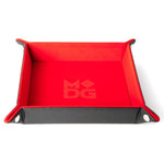 """FanRoll by MDG Velvet Folding Dice Tray with Leather Backing: 10""""x10"""" Red""" - Lost City Toys