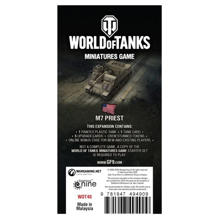 Gale Force 9 World of Tanks: W8 American: M7 Priest - Lost City Toys