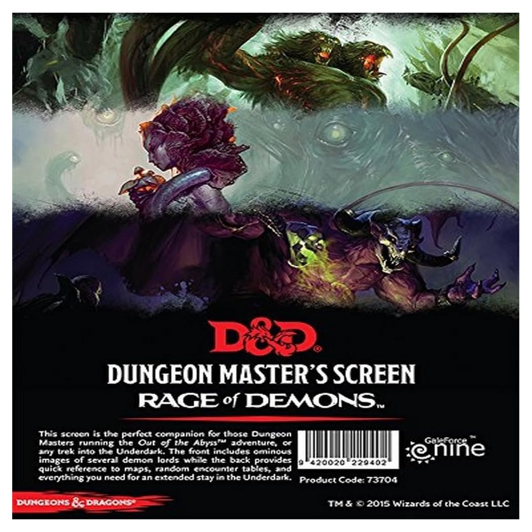 Gale Force Nine Dungeons and Dragons RPG: Out of the Abyss DM Screen - Lost City Toys