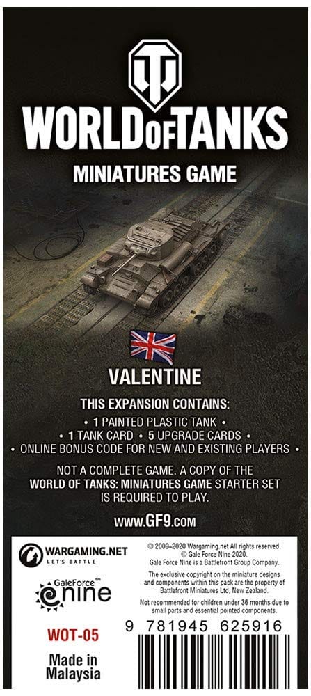 Gale Force Nine World of Tanks: Miniatures Game - British Valentine - Lost City Toys