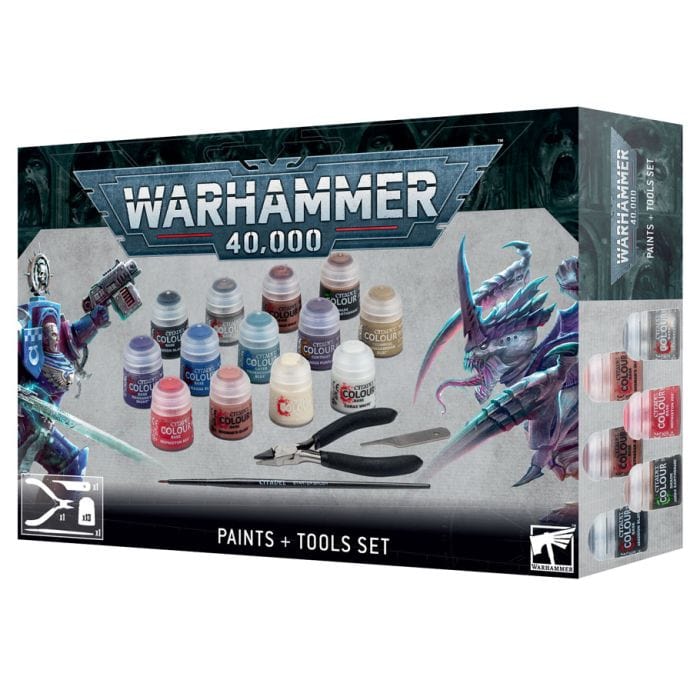 Games Workshop Paints and Brushes Games Workshop 60-12 Warhammer 40,000: Paints & Tools Set