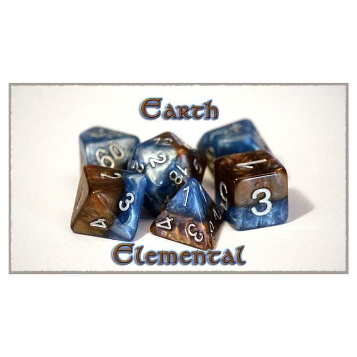 Gate Keeper Games Dice and Dice Bags Gate Keeper Games 7-Set Cube Halfsies: Earth Elemental