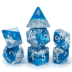 Gate Keeper Games Dice and Dice Bags Gate Keeper Games 7-Set Cube Halfsies: Glitter: Blue