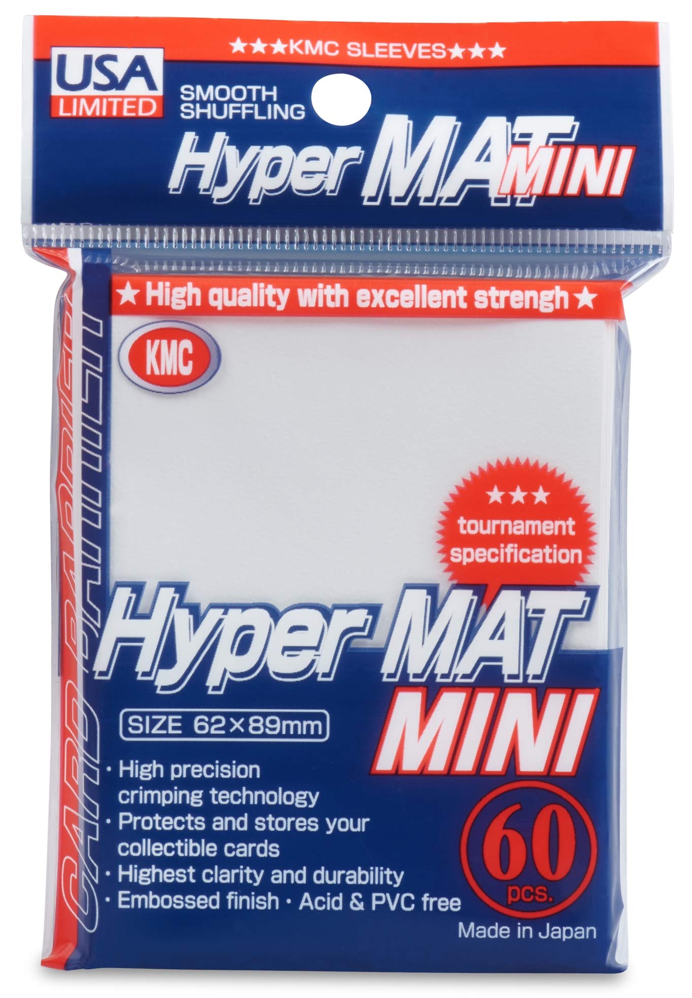 Kmc Usa, LLC Accessories Kmc Usa Sleeves: Mini Size Hyper Matte White (60) USA Pack