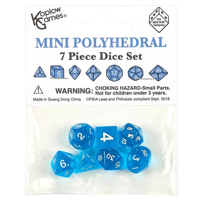 Koplow 7 - Set Bag Mini Translucent Blue with White - Lost City Toys