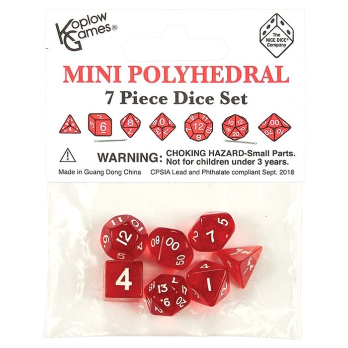 Koplow 7 - Set Bag Mini Translucent Red with White - Lost City Toys