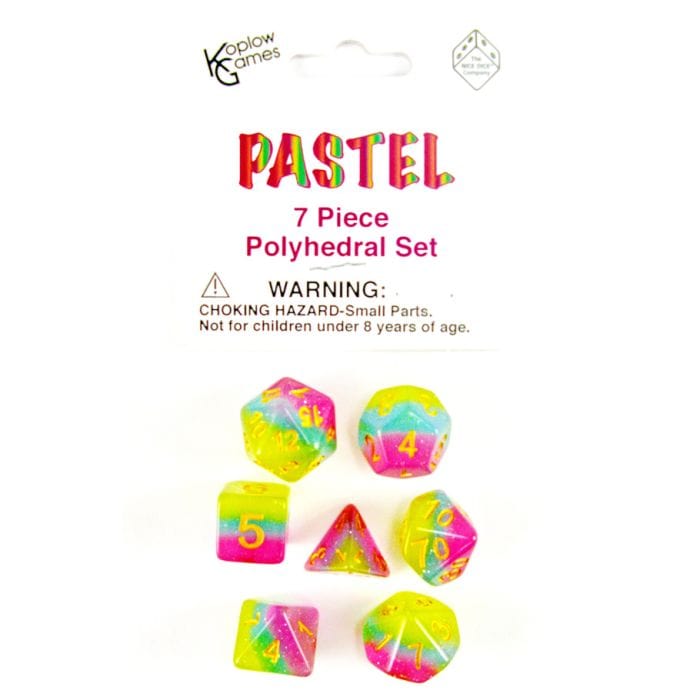 Koplow 7 - Set Bag Transparent Pastel Rainbow with Gold - Lost City Toys