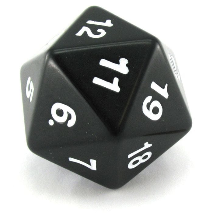 Koplow d20 Single 55mm Countdown Black - Lost City Toys