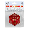 Koplow d20 Single 55mm Countdown Ruby with Gold - Lost City Toys