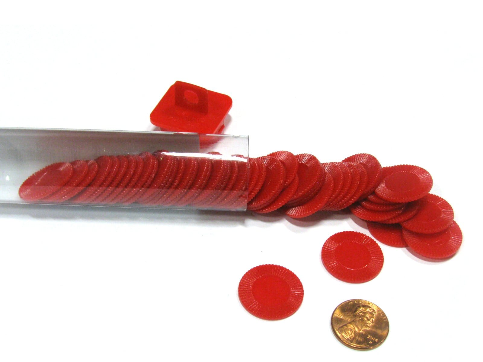 Koplow Games Mini Poker Chip Tube - Red (50) - Lost City Toys