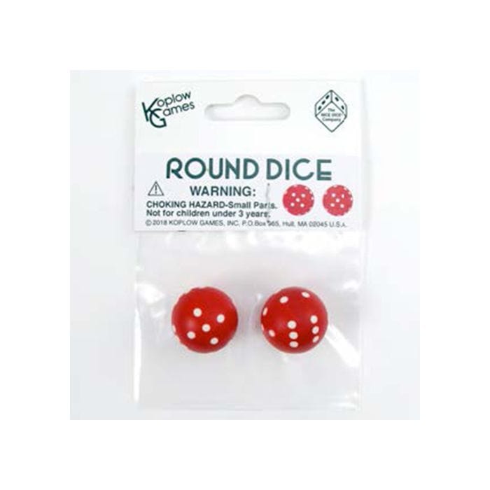 Koplow Round Dice Red with White (2) - Lost City Toys
