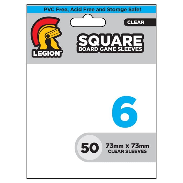 Legion Supplies Deck Protector: Board Game Sleeve: Square Clear #6 (50) - Lost City Toys