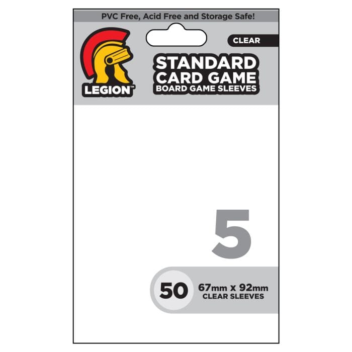 Legion Supplies Deck Protector: Board Game Sleeve: Standard Clear (50) - Lost City Toys