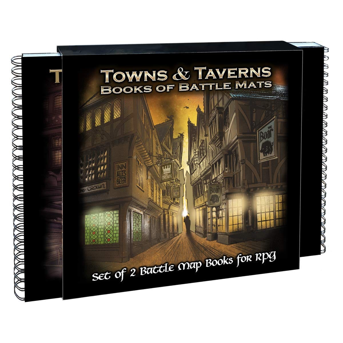 Loke Battle Mats Battle Mats: Book of Battle Mats - Towns & Taverns - Lost City Toys