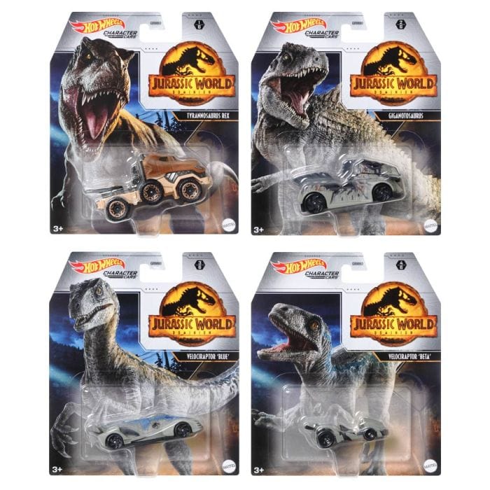 Mattel Hot Wheels: Character Cars: Jurassic Vehicle Assortment (Pack of 4) - Lost City Toys