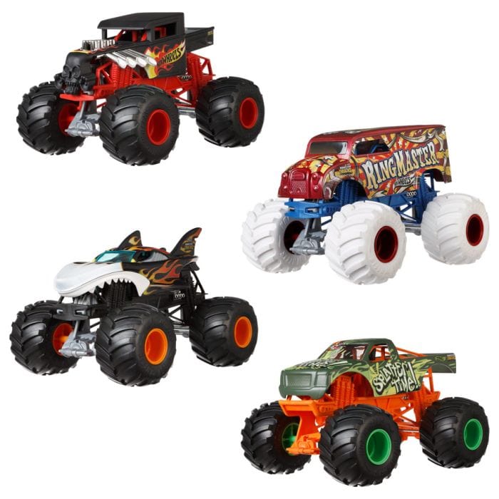 Mattel Hot Wheels: Monster Trucks: 1:24 Assortment (Pack of 4) - Lost City Toys
