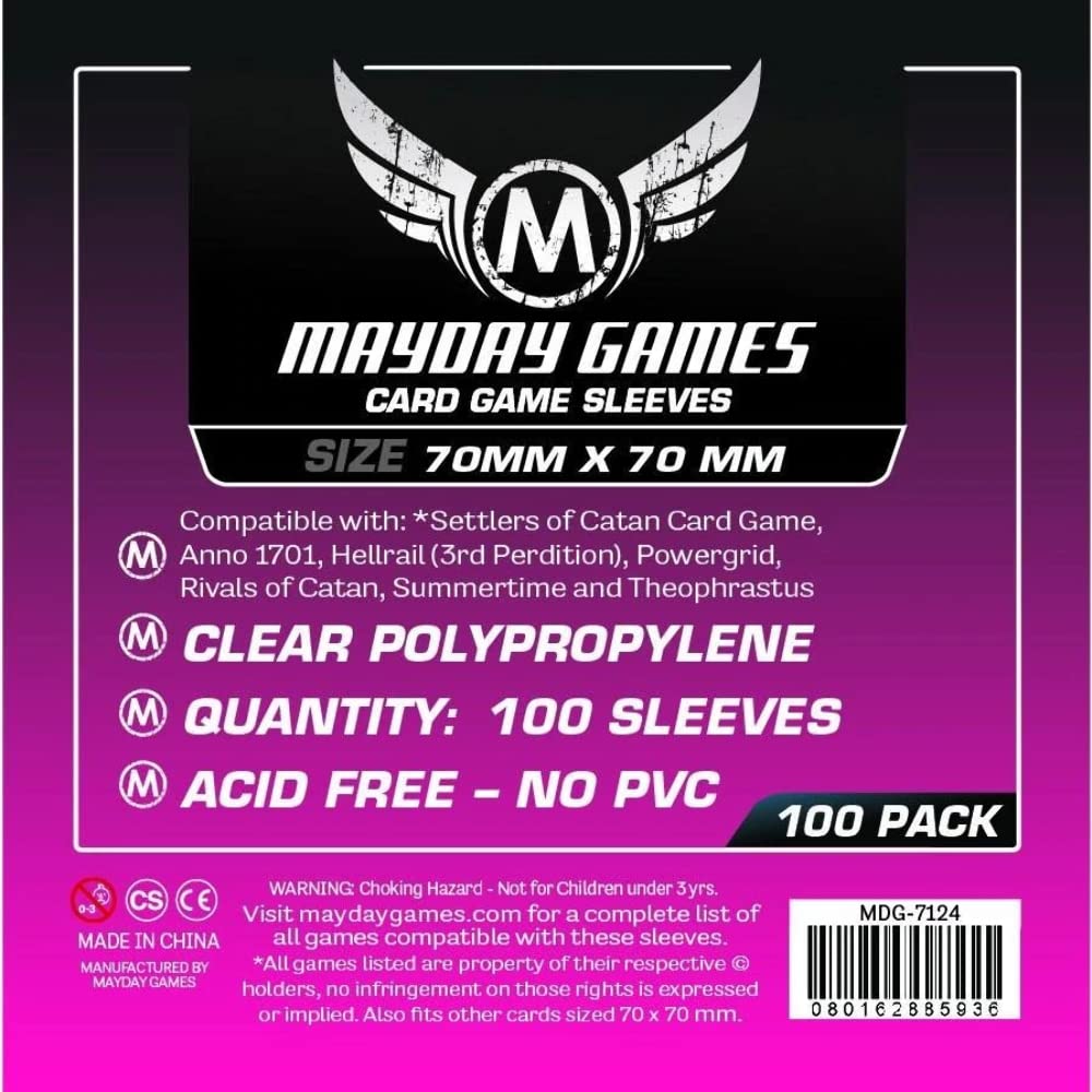 Mayday Games Inc Sleeves: Card Game Sleeves 70mm x 70mm (100) - Lost City Toys
