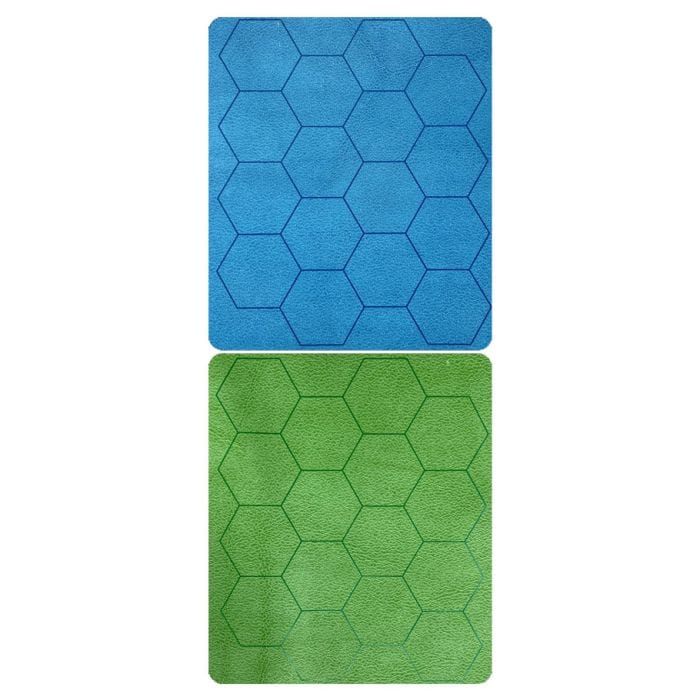 """Megamat: Reversible Hexes Blue/Green (34 1/2"""" x 48"""" Playing Surface)""" - Lost City Toys