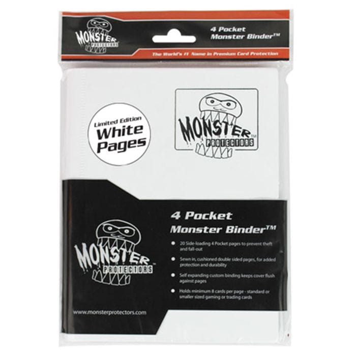 Monster Protectors Binder: 4 - Pocket Monster Matte White with White Pages - Lost City Toys