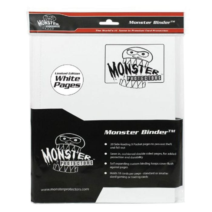 Monster Protectors Binder: 9 - Pocket Monster Matte White Binder with White Pages - Lost City Toys