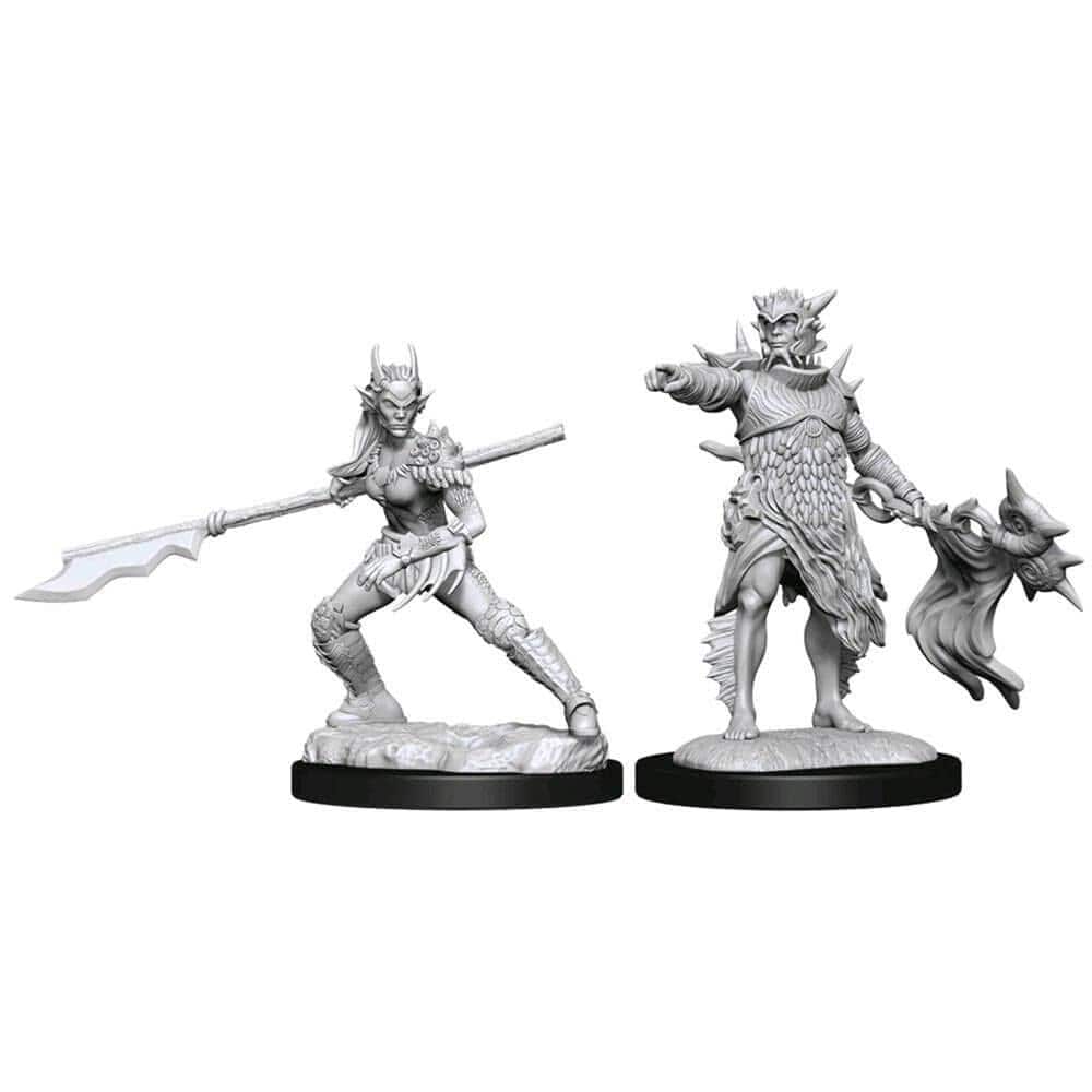 MTG Unpainted Miniatures: W01 Coralhelm Commander & Halimar Wavewatch (Merfolk) - Lost City Toys