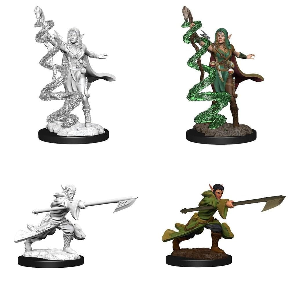 MTG Unpainted Miniatures: W01 Joraga Warcaller & Joraga Treespeaker (Elves) - Lost City Toys