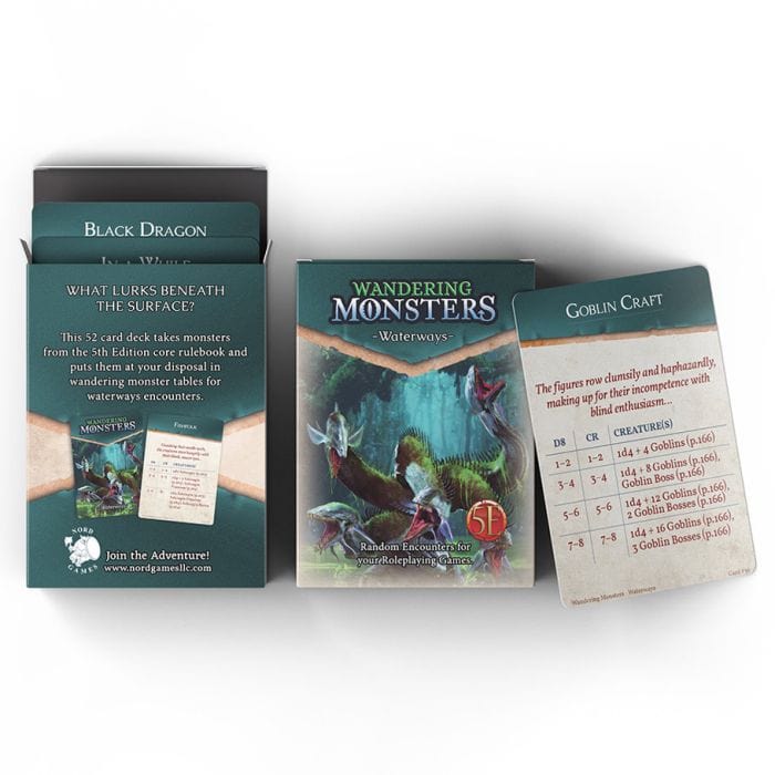 Nord Games D&D 5E: Wandering Monsters Deck: Waterways - Lost City Toys