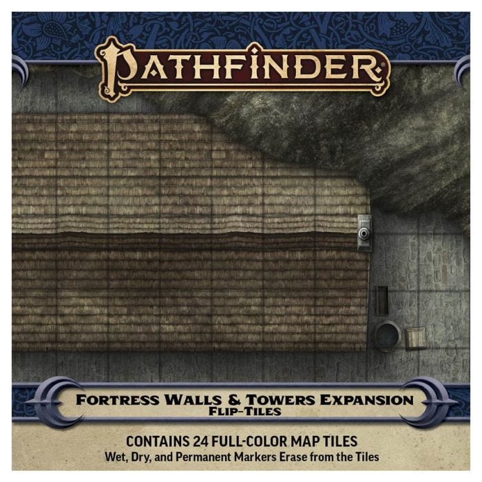 Paizo Pathfinder 2E: Flip - Tiles: Fortress Walls & Towers Expansion - Lost City Toys