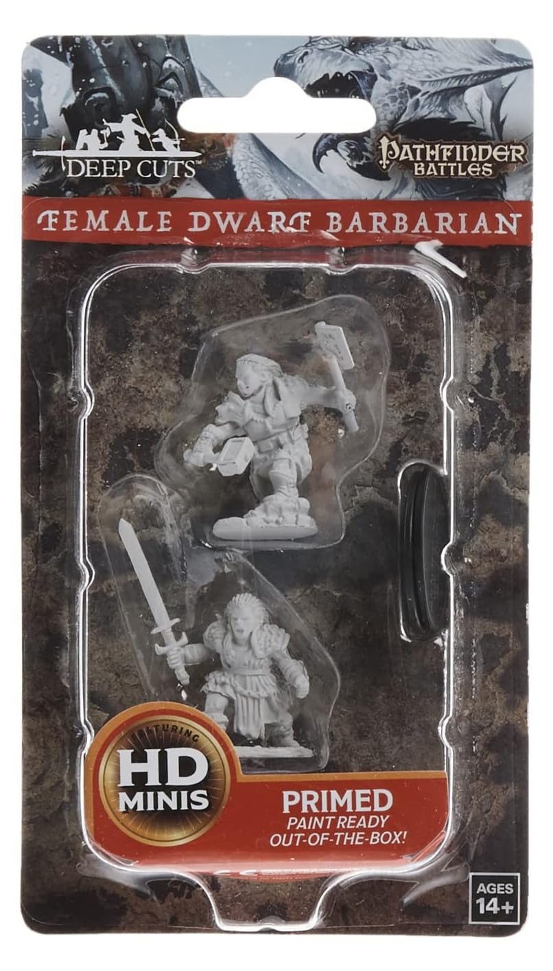 Pathfinder Deep Cuts Unpainted Miniatures: W08 Dwarf Female Barbarian - Lost City Toys