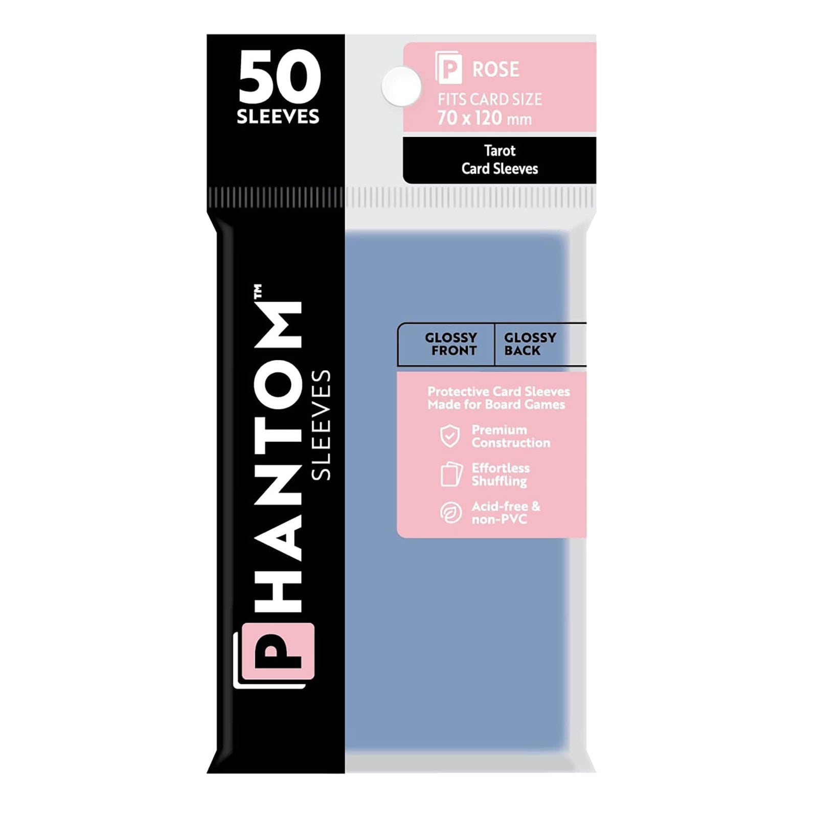 """Phantom Sleeves: """"Rose Size"""" (70mm x 120mm) - Gloss/Gloss (50)""" - Lost City Toys