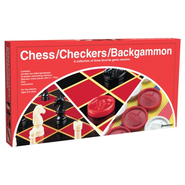 Pressman Toy Board Games Pressman Toy Checkers/Chess/Backgammon-Folding Board