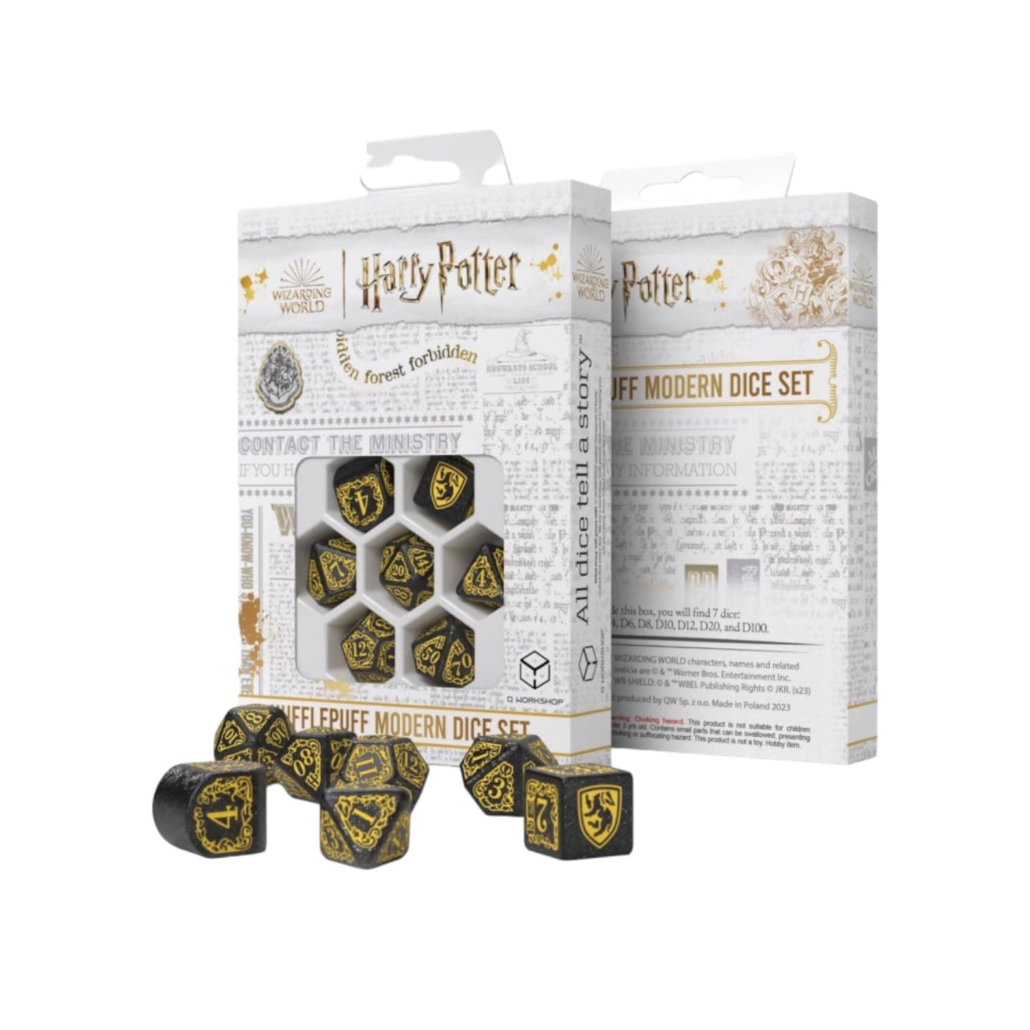 Q-Workshop Accessories Q-Workshop Harry Potter Dice: Hufflepuff Black Set