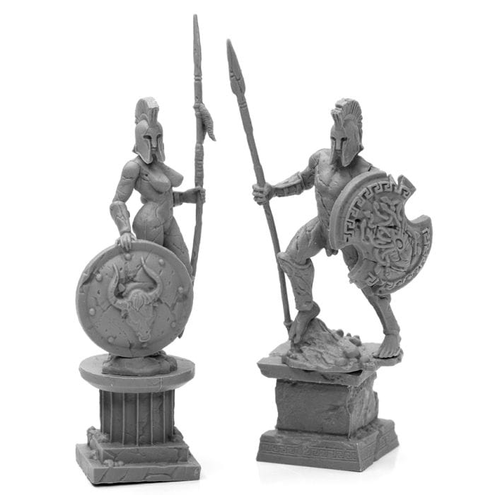 Reaper Miniatures Bones Black: Amazon and Spartan Living Statues (Stone) - Lost City Toys