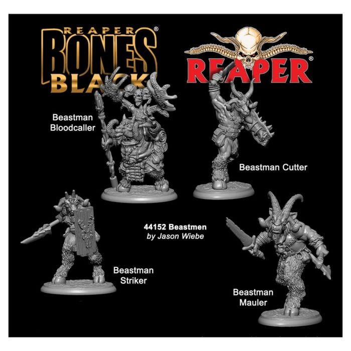 Reaper Miniatures Bones Black: Beastmen (4) - Lost City Toys