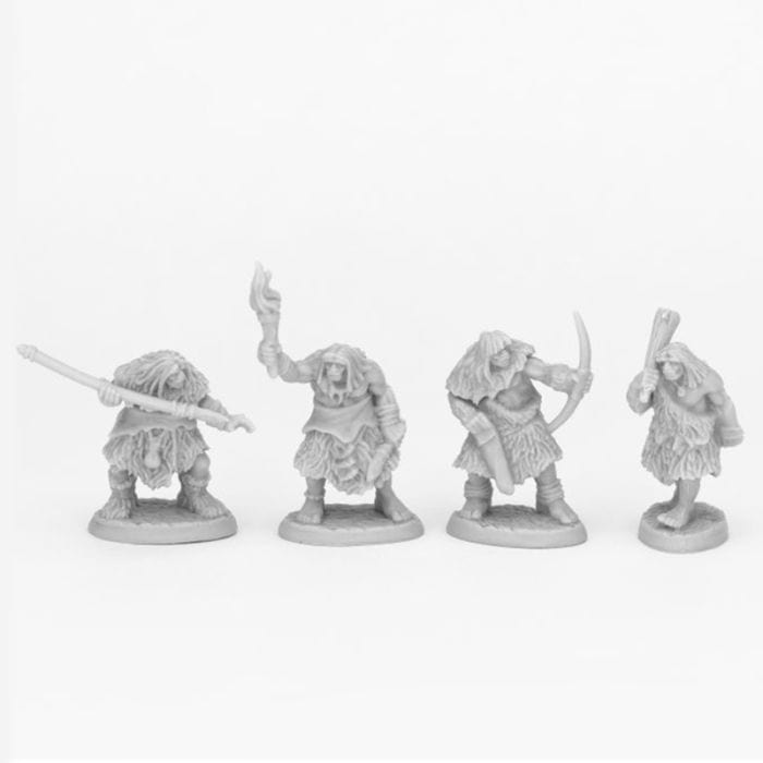 Reaper Miniatures Bones Black: Black Bear Tribe Cavemen (4) - Lost City Toys