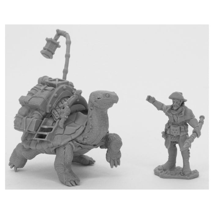 Reaper Miniatures Bones Black: Dreadmere Tortoise & Drayman - Lost City Toys