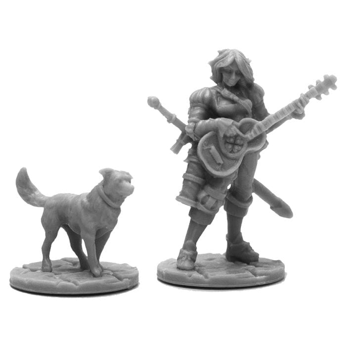 Reaper Miniatures Bones Black: Isobael the Bard and Rufus - Lost City Toys