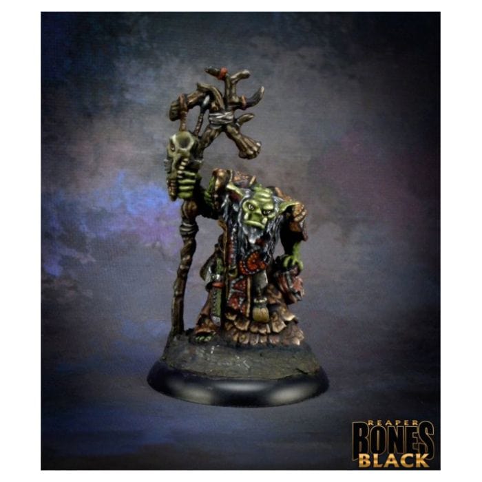 Reaper Miniatures Bones Black: Orc Shaman Surkar - Lost City Toys