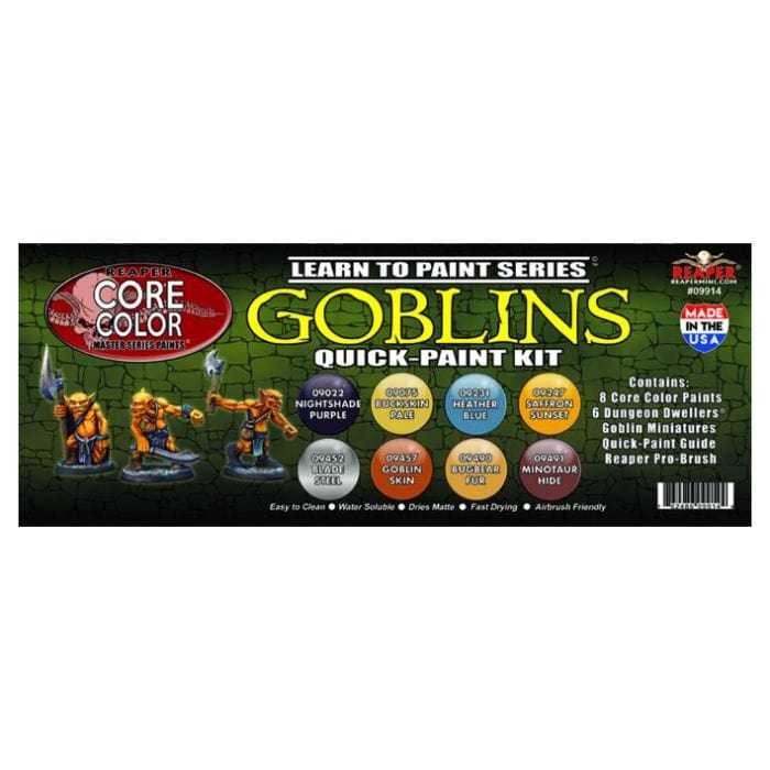 Reaper Miniatures Learn To Paint Kit: Goblin Quick - Paint Kit - Lost City Toys