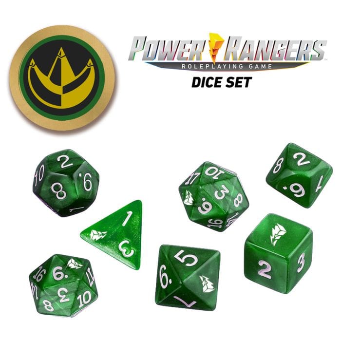 Renegade Game Studios Power Rangers Roleplaying Game Dice Set: Green - Lost City Toys