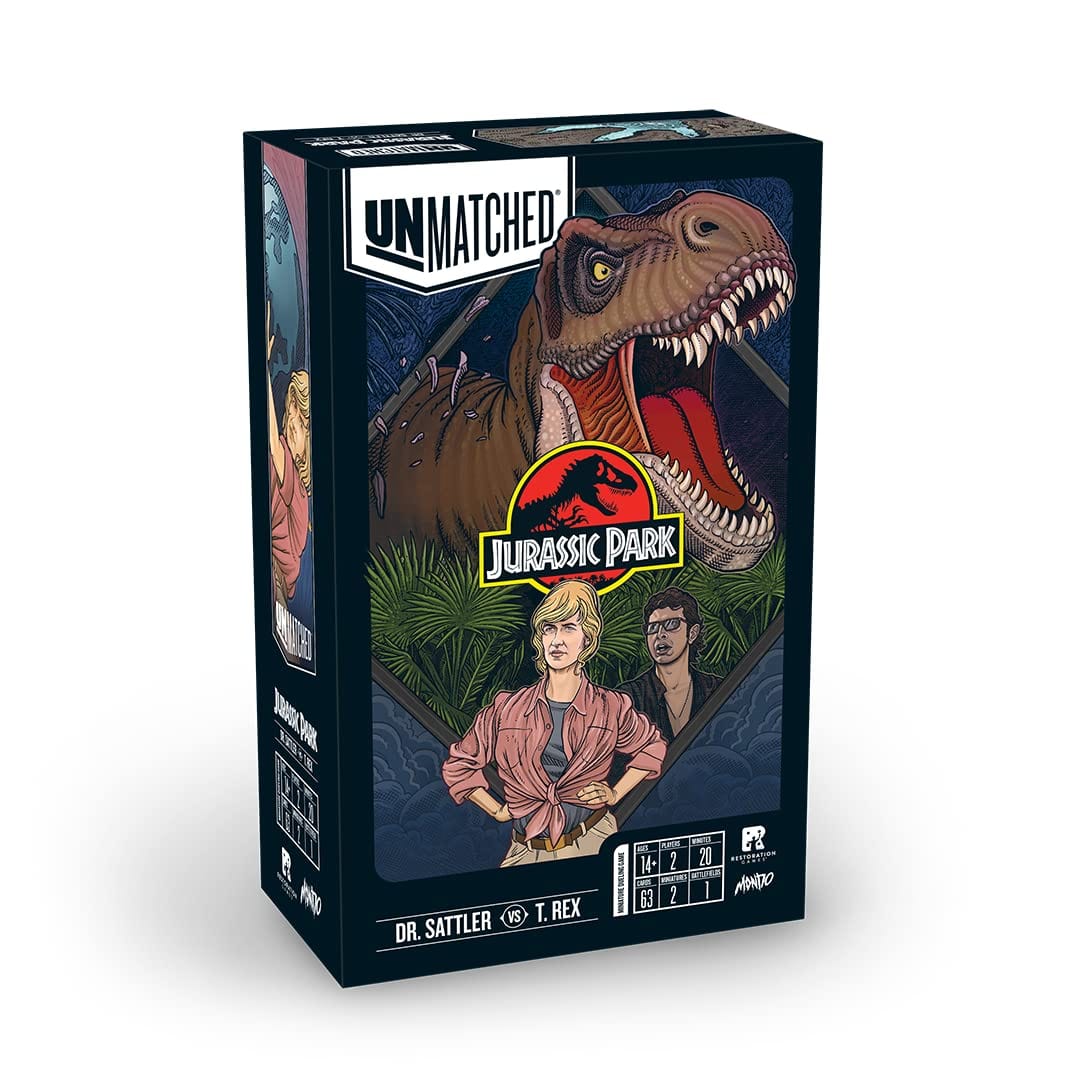 Restoration Games Unmatched: Jurassic Park Sattler vs. T - Rex - Lost City Toys