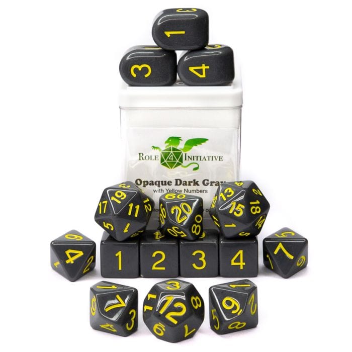 Role 4 Initiative 15 - Set Opaque Dark Gray with Yellow with Arch'd4 - Lost City Toys