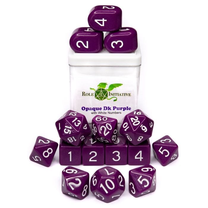 Role 4 Initiative 15 - Set Opaque Dark Purple with White with Arch'd4 - Lost City Toys