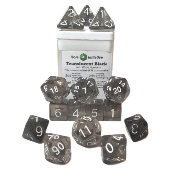 Role 4 Initiative 15 - Set Translucent Black with White with Arch'd 4 - Lost City Toys