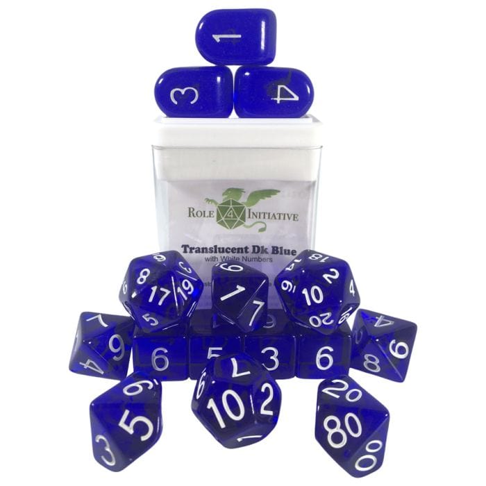 Role 4 Initiative 15 - Set Translucent Dark Blue with White with Arch'd4 - Lost City Toys