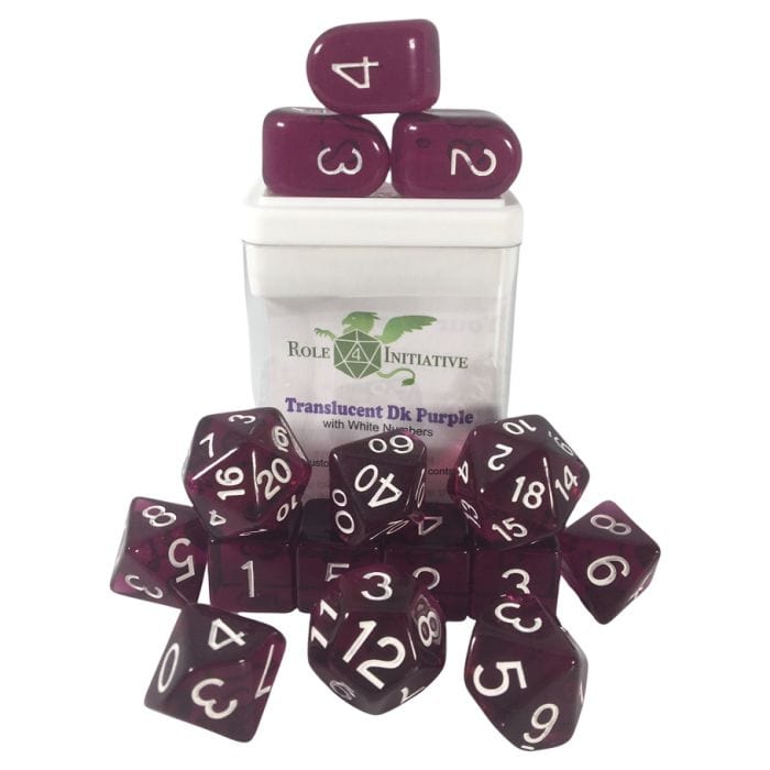 Role 4 Initiative 15 - Set Translucent Dark Purple with White with Arch'd4 - Lost City Toys